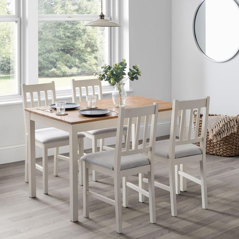 Coxmoor Dining Set - 118cm - 4 Seater - 4 Chairs - Ivory
