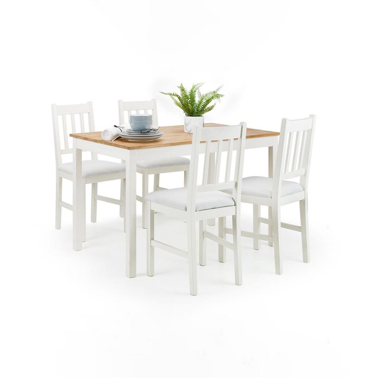 Coxmoor Dining Set - 118cm - 4 Seater - 4 Chairs - Ivory