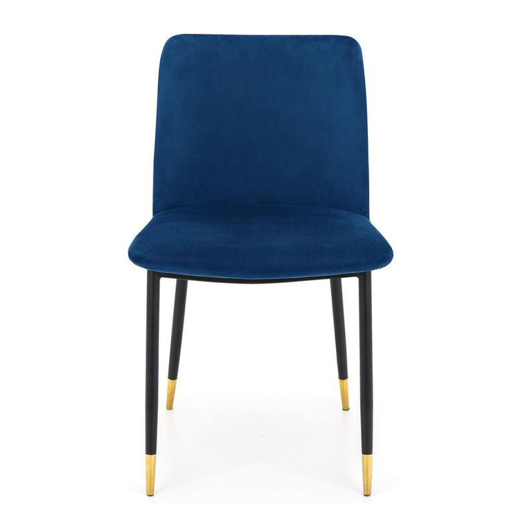 Findlay Dining Set - Walnut - 4-6 Seater - 160cm - Delaunay Blue Chairs