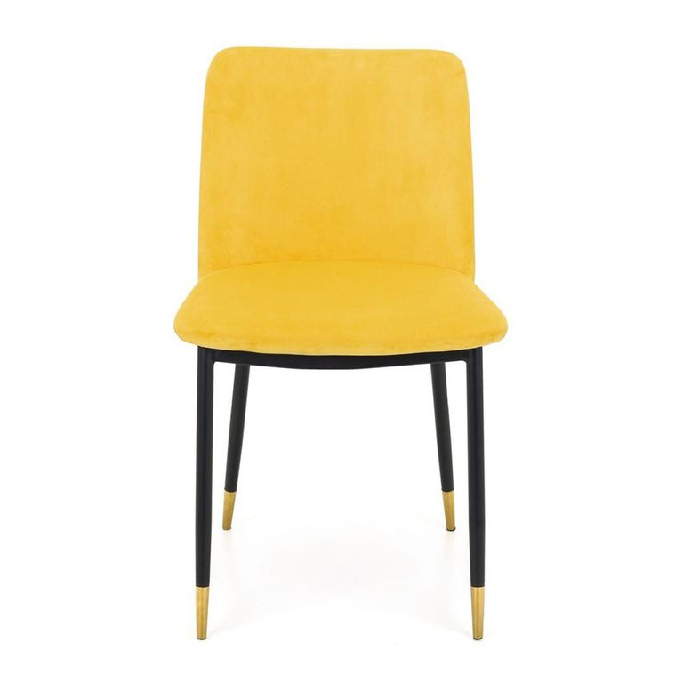 Findlay Dining Set - Walnut - 4-6 Seater - 160cm - Delaunay Yellow Chairs