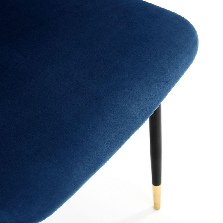 Findlay Dining Set - Walnut - 4 Seater - 90cm - Square - 4 Delaunay Blue Chairs