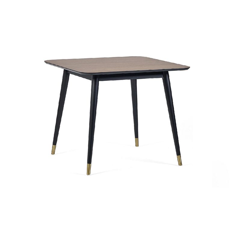 Findlay Dining Set - Walnut - 4 Seater - 90cm - Square - 4 Delaunay Grey Chairs