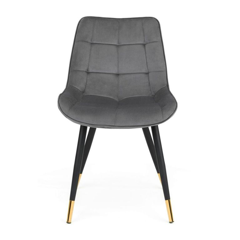 Findlay Dining Set - Walnut - 4 Seater - 90cm - Square - 4 Hadid Grey Chairs