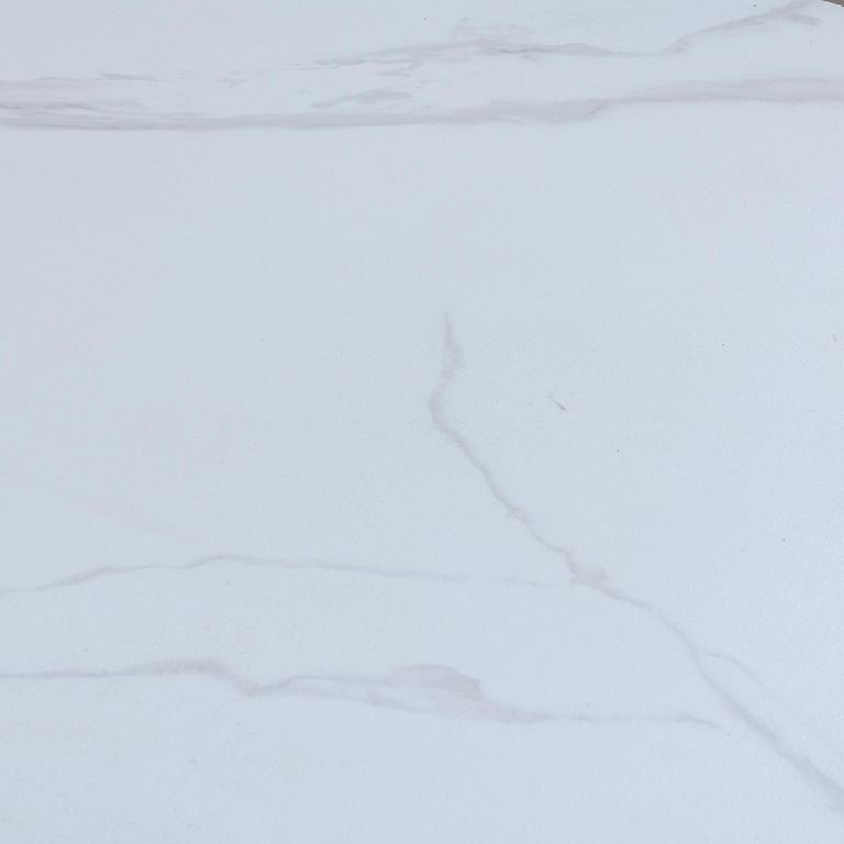 Hayden White Ceramic Extending Dining Set - Ion Orange Velvet Fabric Swivel Dining Chair