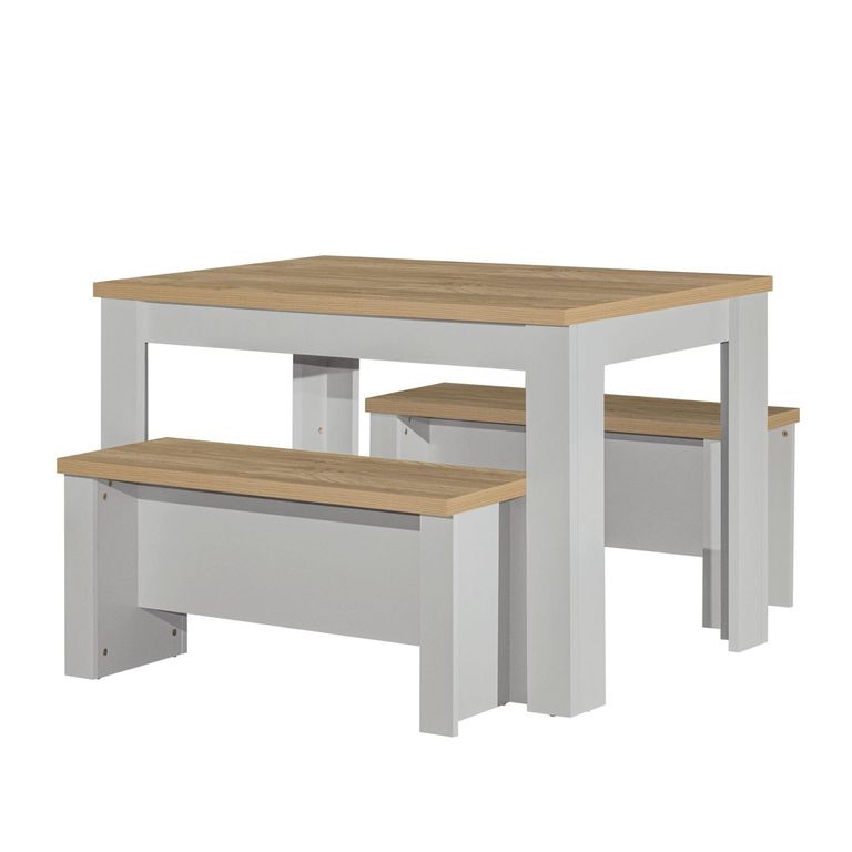 Highgate Dining Set - 2 Seater - 1180cm - with 2 Benches - Grey Painted