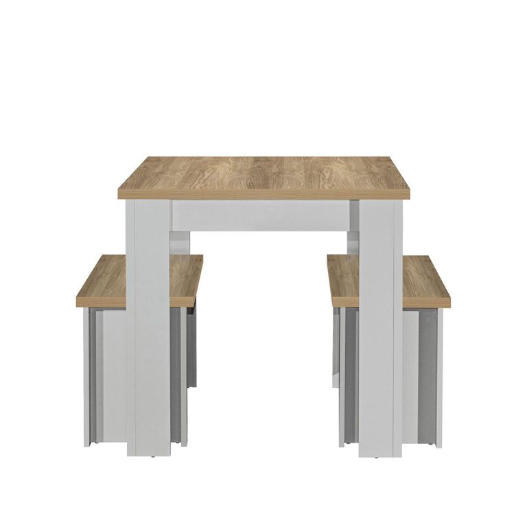 Highgate Dining Set - 2 Seater - 1180cm - with 2 Benches - Grey Painted
