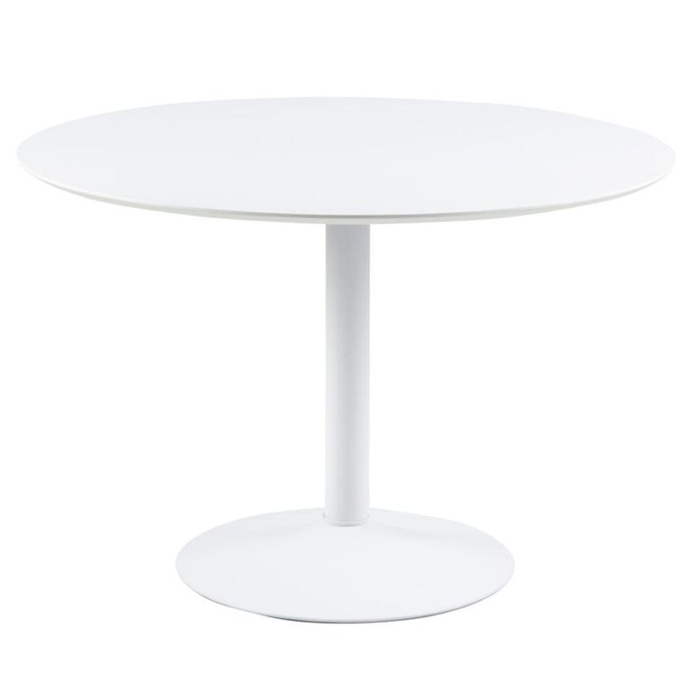 Ibiza Round Dining Set - 4 Seater - 110cm - White - with 4 Ida Spindle Dining Chairs