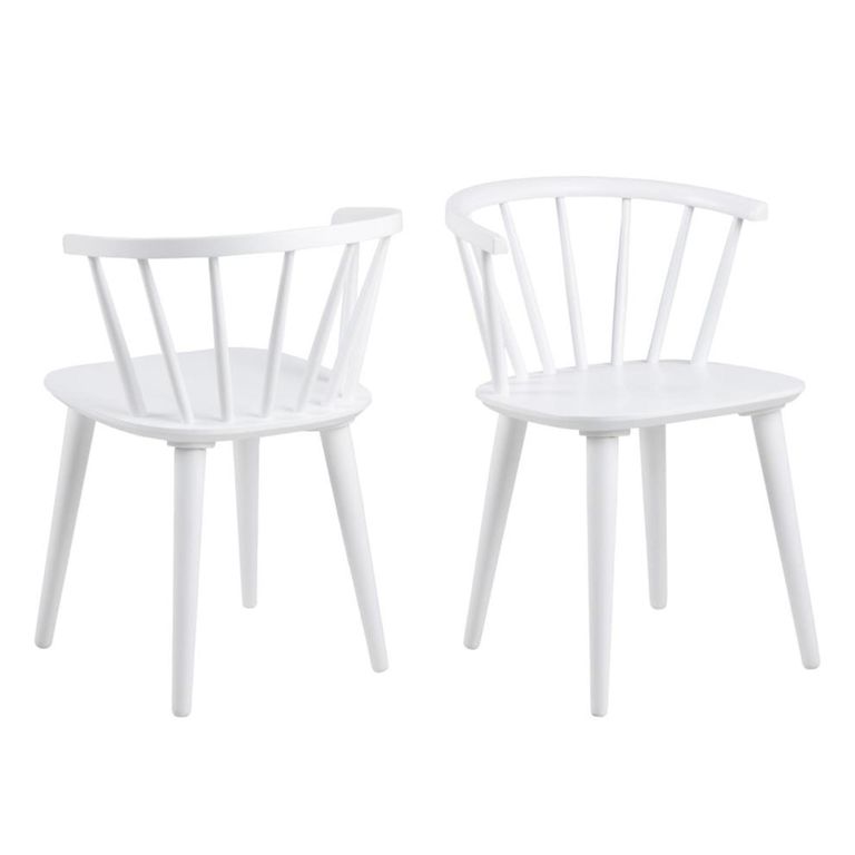 Ibiza Round Dining Set - 4 Seater - 110cm - White - with 4 Ida Spindle Dining Chairs