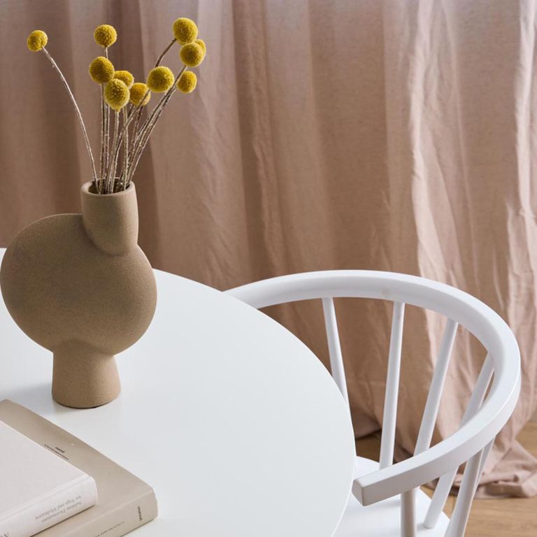 Ibiza Round Dining Set - 4 Seater - 110cm - White - with 4 Ida Spindle Dining Chairs