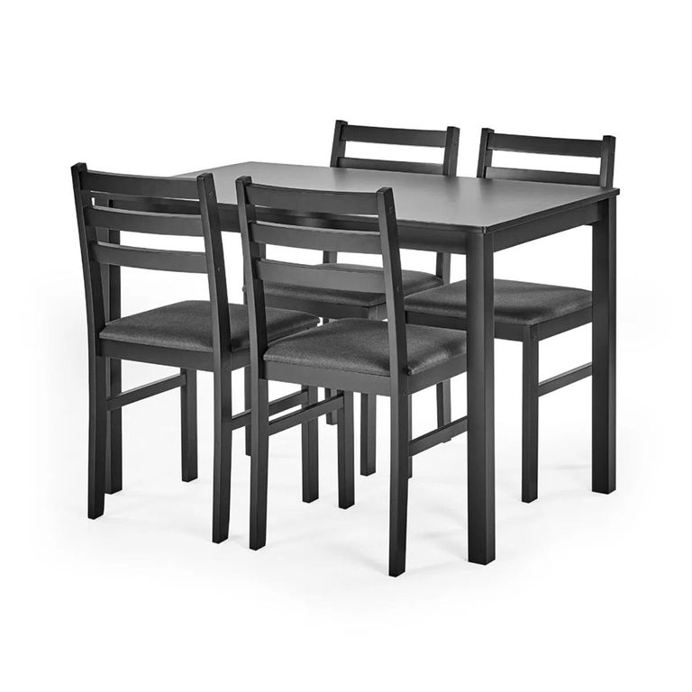 Keats Dining Set - 4 Seater - 110cm - Black