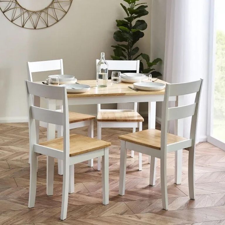 Linwood Dining Set - 114cm - 4 Seater - White Painted
