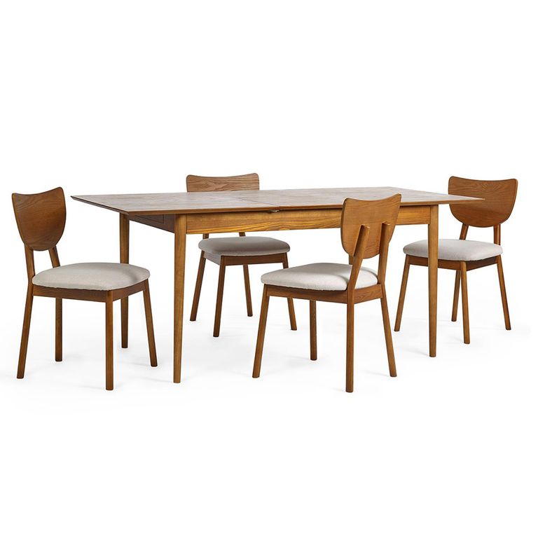 Lowry Extending Dining Set - 4-6 Seater  - 140cm-180cm - Cherry Wood - Retro Style