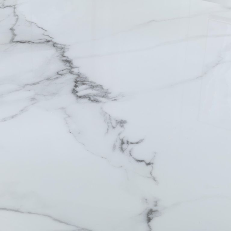 Madrid White Marble Dining Set - Cadiz White Leather Dining Chair