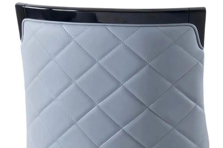 Madrid White Marble Dining Set - Carmela Grey Leather Dining Chair