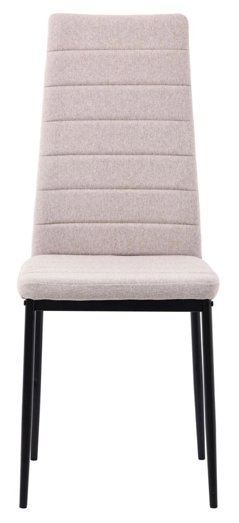 Maldon Black Ceramic Dining Set - Lido Sand Fabric Dining Chair with Black Legs