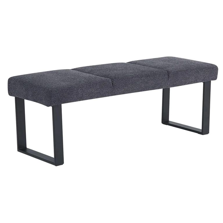 Maldon Grey Ceramic Dining Set - Bronx Dark Grey Fabric 1 LHF Corner Bench, 1 Low Bench and 1 Chair