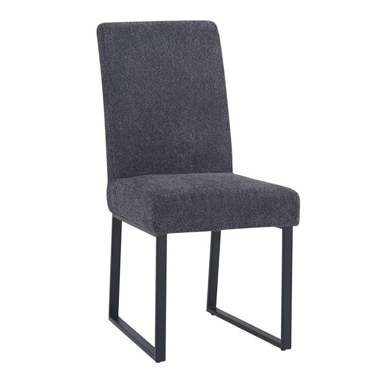 Maldon Grey Ceramic Dining Set - Bronx Dark Grey Fabric 1 LHF Corner Bench, 1 Low Bench and 1 Chair