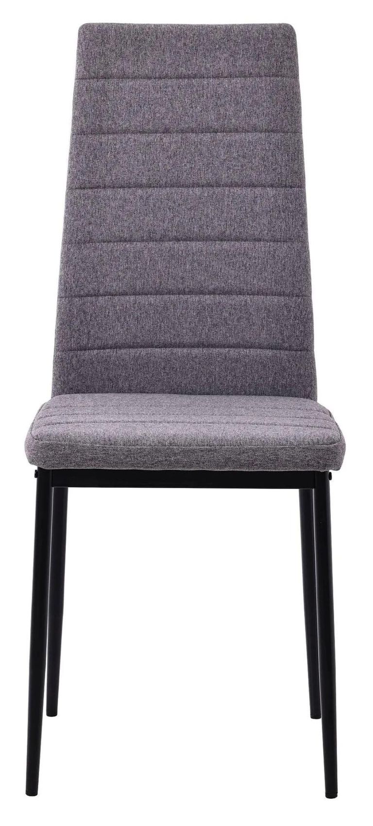 Maldon Grey Ceramic Dining Set - Lido Dark Grey Fabric Dining Chair with Black Legs