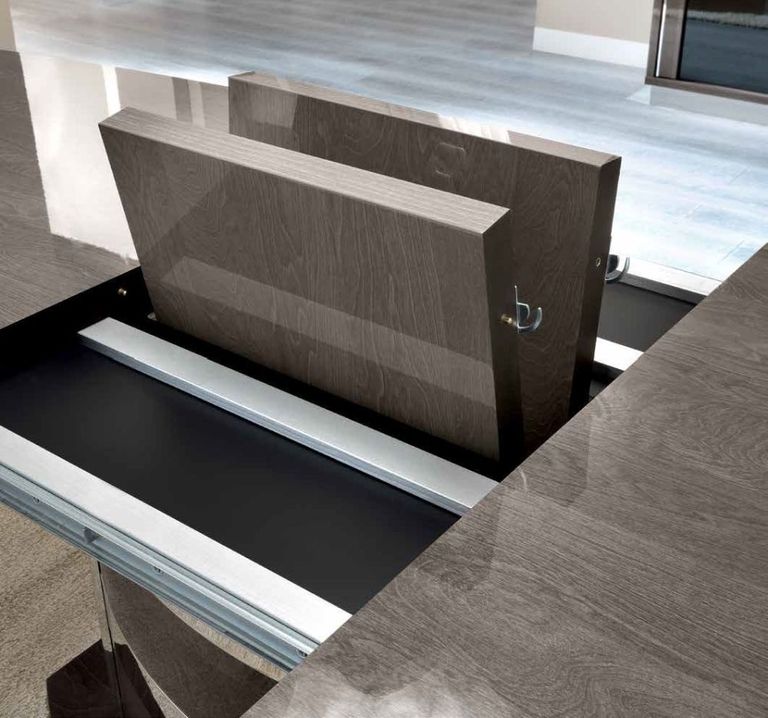 Platinum Dining Set - Silver - Butterfly Extending - with Ivory Leather Chairs