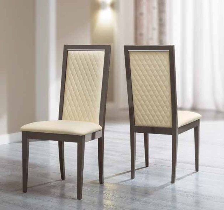 Platinum Dining Set - Silver - Butterfly Extending - with Ivory Leather Chairs