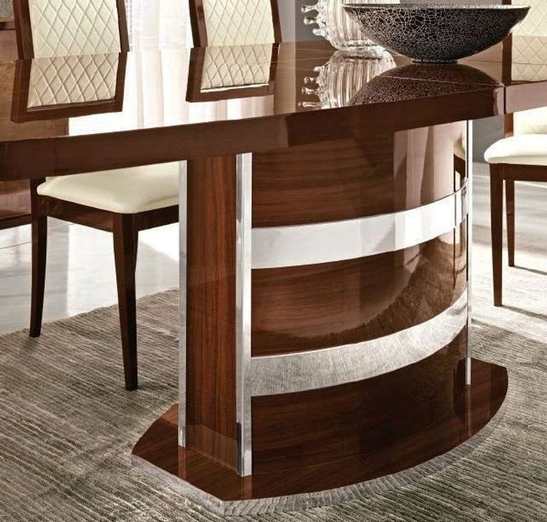 Roma Dining Set - Butterfly Extending - Walnut - with Capitonne Leather Chairs - Variant Available
