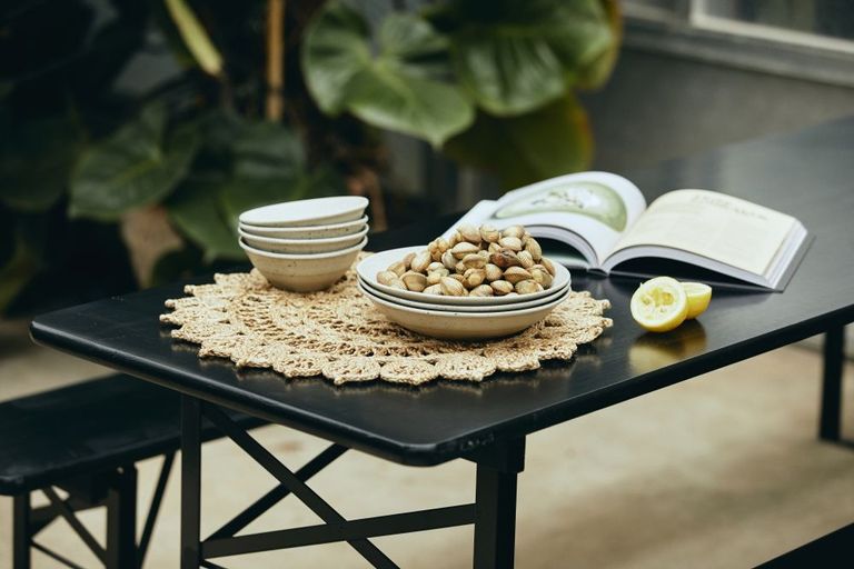 Black Large Dining Table with 2 Bench