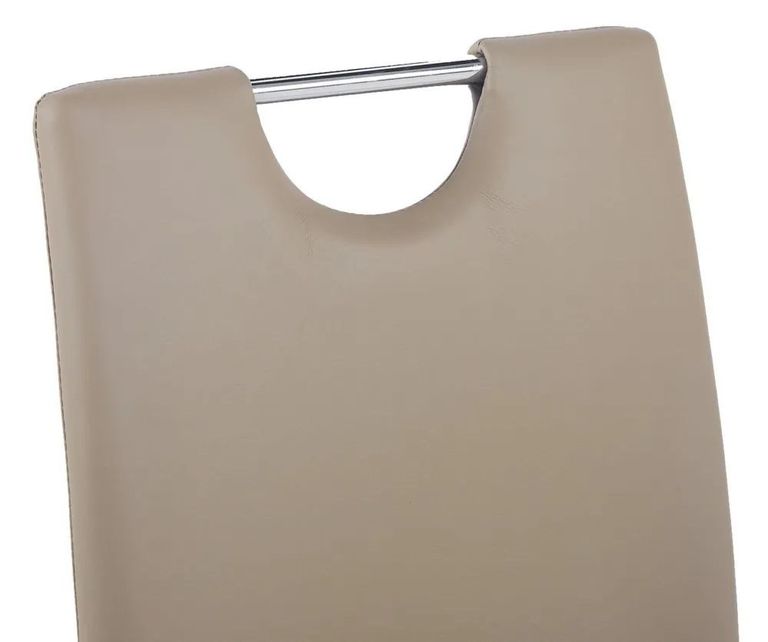 Naples Black Marble Dining Set - Bianco Beige Faux Leather Dining Chair