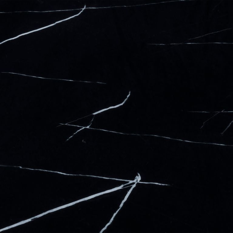 Naples Black Marble Dining Set - Bianco Black Faux Leather Dining Chair