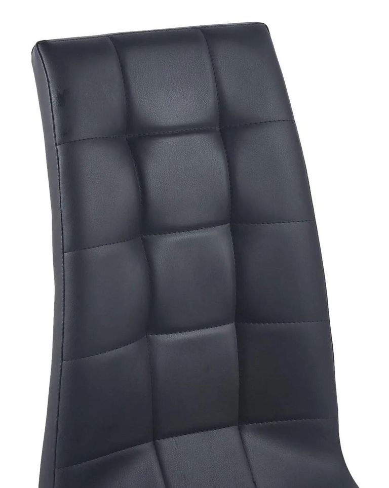 Naples Black Marble Dining Set - Jamison Black Faux Leather Dining Chair