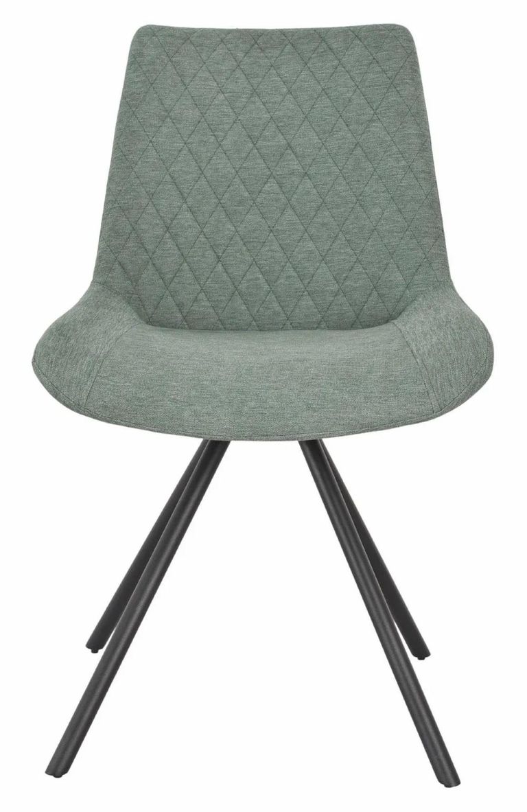 Palma Oak Oval Dining Set - Boden Green Fabric Swivel Dining Chair
