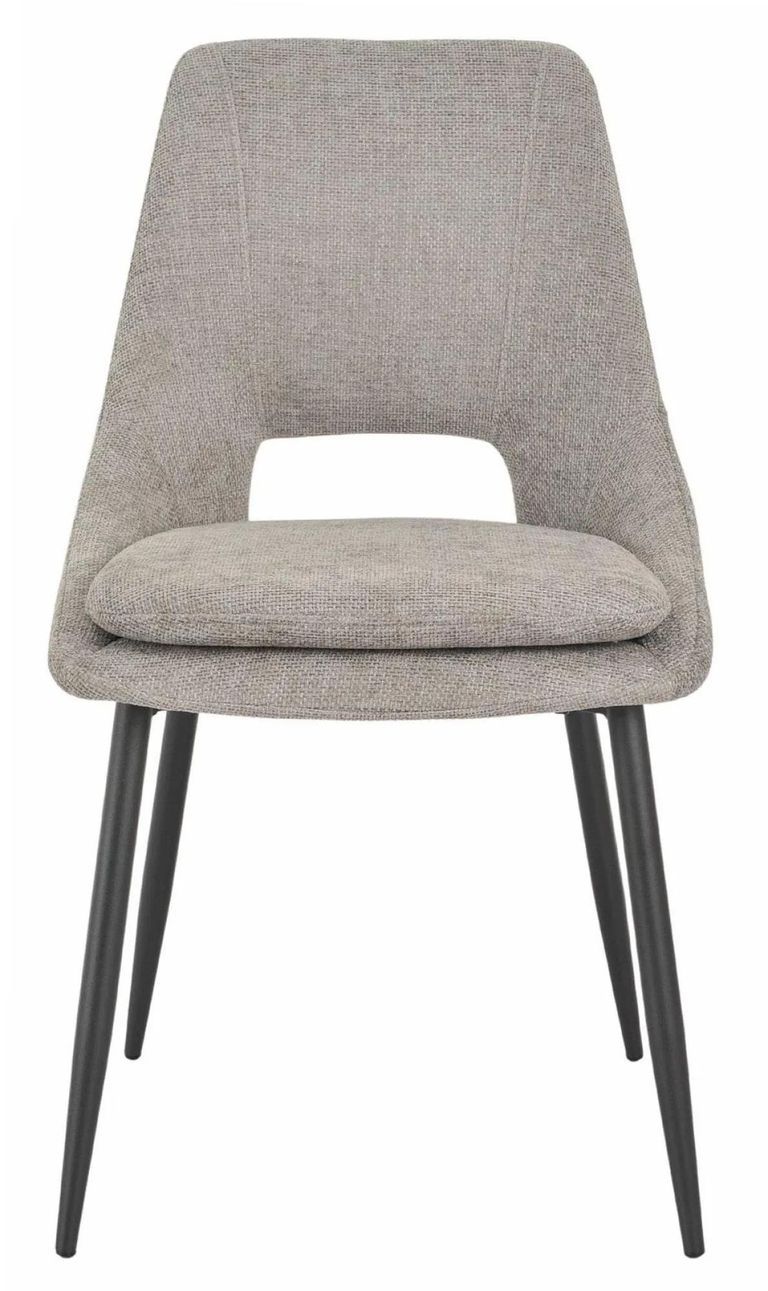 Palma Oak Oval Dining Set - Peyton Grey Fabric Dining Chair