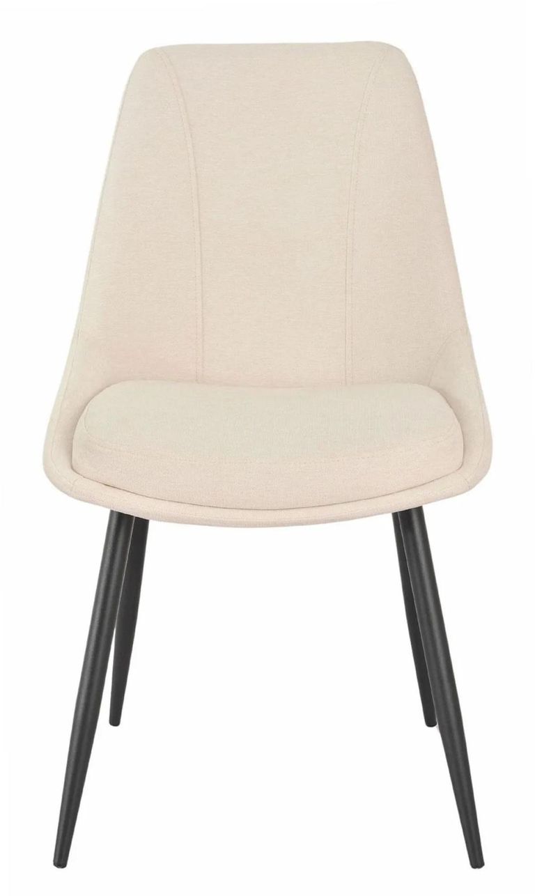 Palma Walnut Oval Dining Set - Darwin Cream Fabric Dining Chair