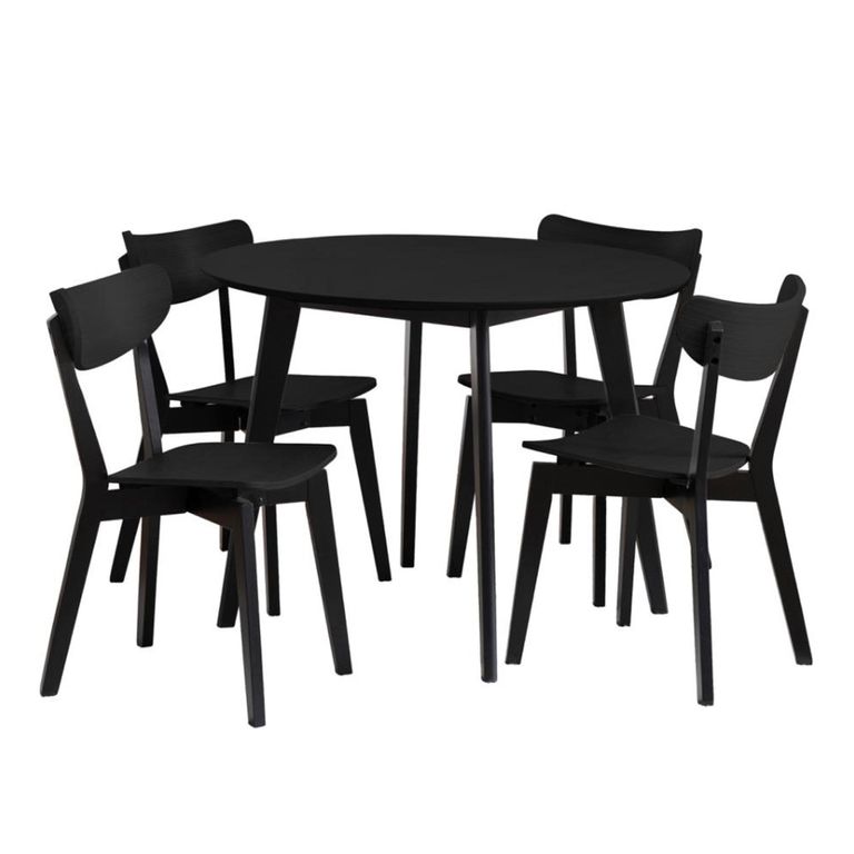 Roxby Round Dining Set - 4 Seater - 105cm - Black