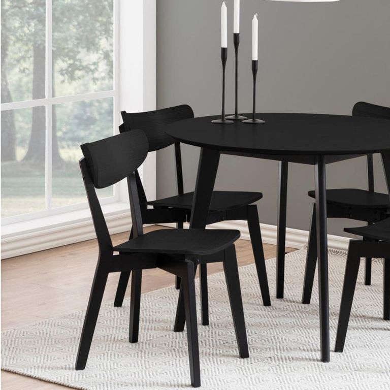 Roxby Round Dining Set - 4 Seater - 105cm - Black