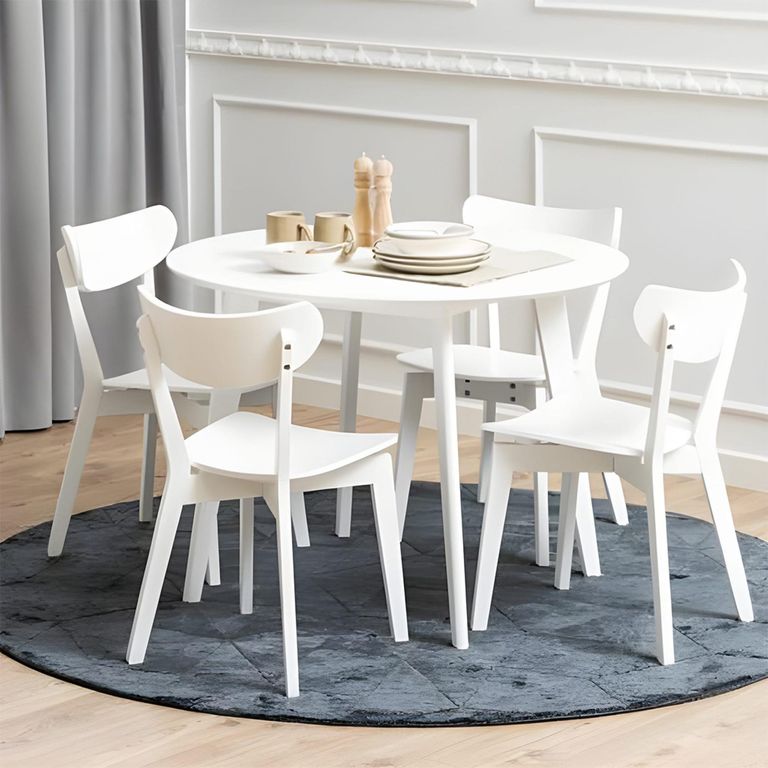 Roxby Round Dining Set - 4 Seater - 105cm - White