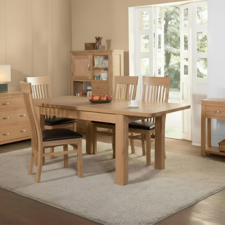 Treviso Extending Dining Set - 4 Seater - 120cm-153cm - Oak