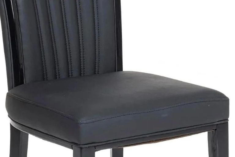 Turin Grey Marble Square Dining Set - Cadiz Grey Leather Dining Chair