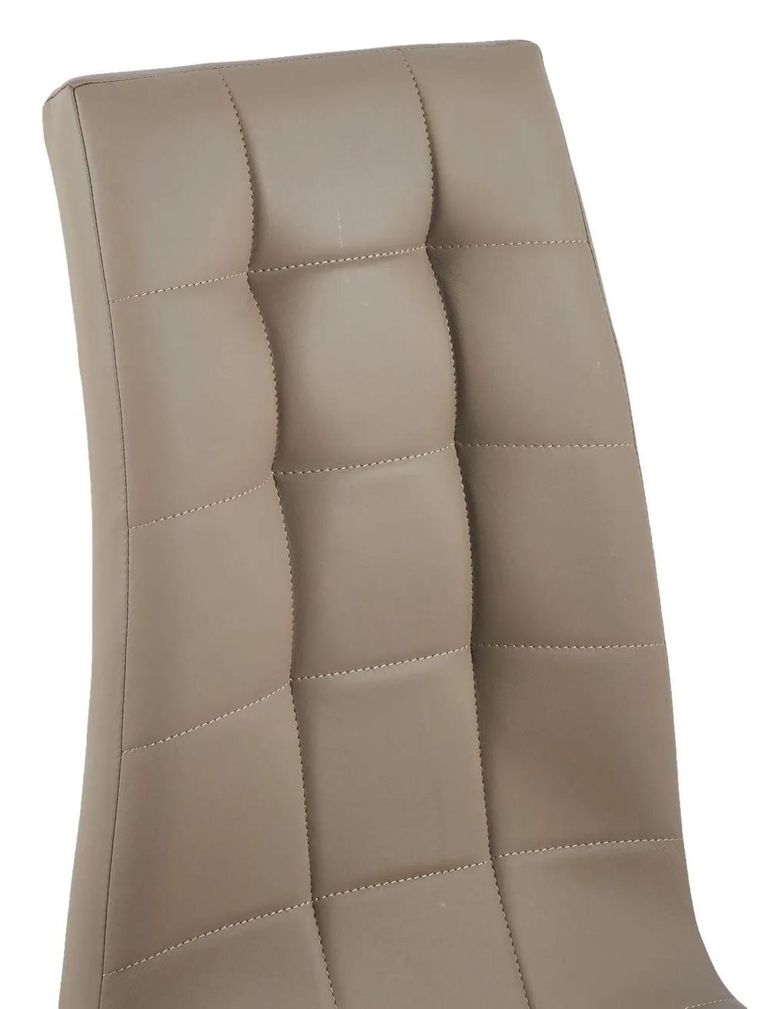 Turin Grey Marble Square Dining Set - Jamison Beige Faux Leather Dining Chair