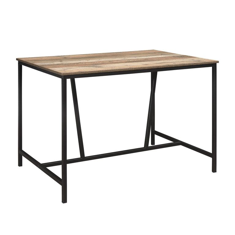 Urban Industrial Style Dining Set - 2 Seater - 118cm - with 2 Benches - Rustic Wood