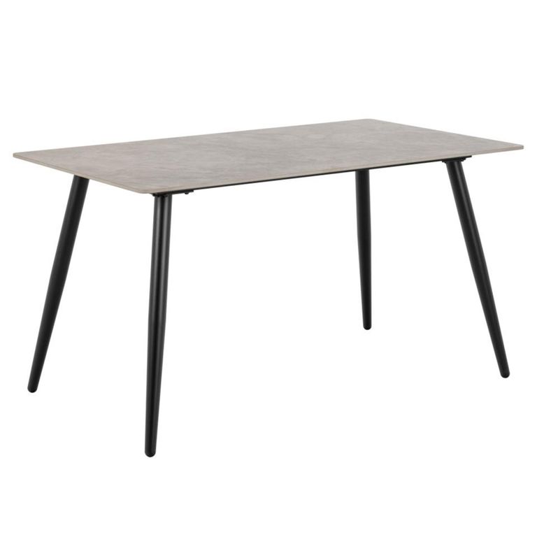 Wicklow Dining Set - 4 Seater - 140cm - Grey Ceramic - with 4 Brooke Taupe Fabric Dining Chairs