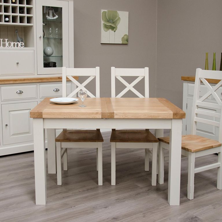 Deluxe Painted Extending Dining Set - Cross Back Chairs