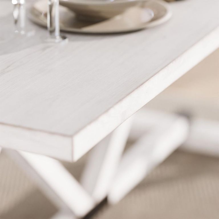 Clearance - Farmhouse White Mango Wood 8 Seater Dining Table - Brand New Item