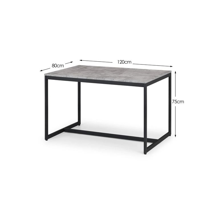 Staten Dining Table - 120cm - 4 Seater - Concrete