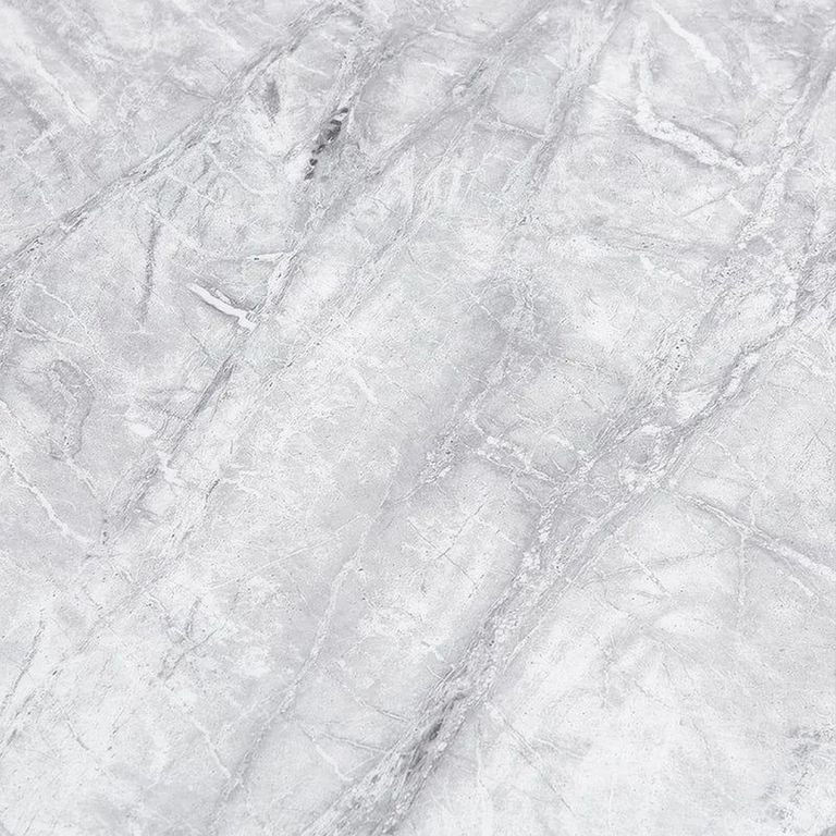 Louis 4 Seater Grey Marble and Chrome Square Dining Table - 100cm