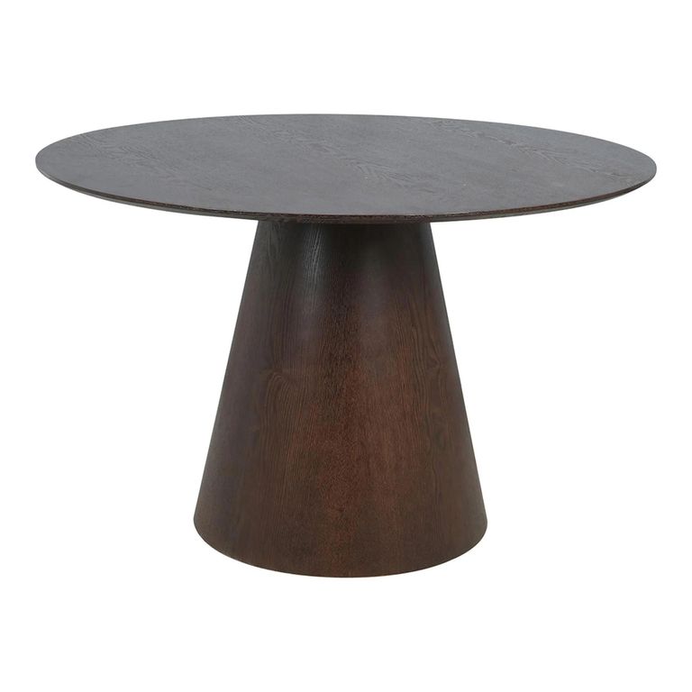 Bolton Round Dining Table - Pedestal - 4 Seater - 120cm - Dark Wood