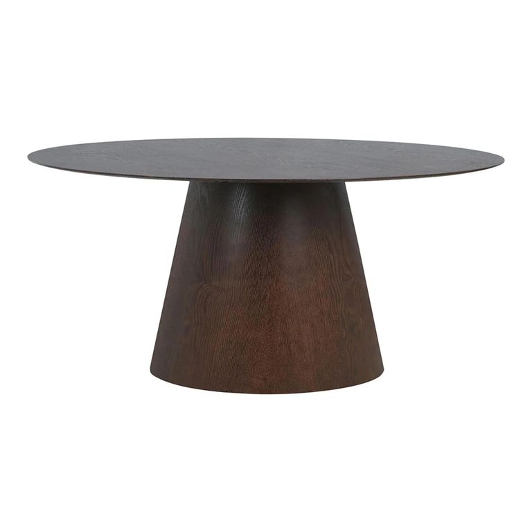 Bolton Oval Dining Table - Pedestal - 6 Seater - 160cm - Dark Wood
