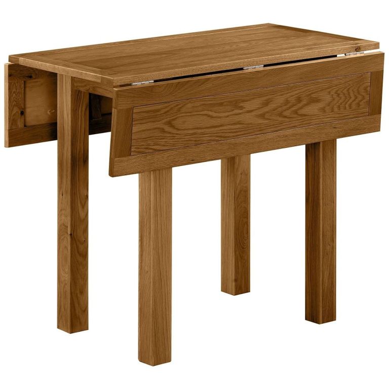 Original Square Drop Leaf Dining Table - 2 Seater - 45cm-90cm - Rustic Oak