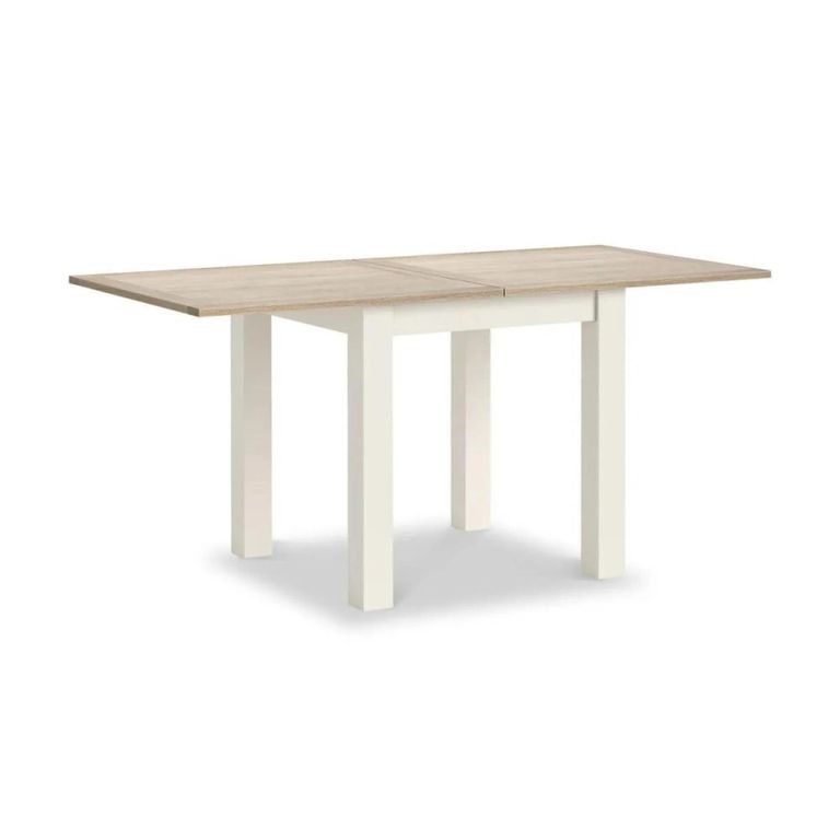 Modern Flip Top Dining Table - 2-6 Seater - 85cm-170cm - White Painted