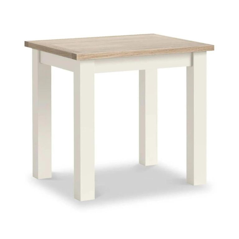 Modern Bistro Dining Table - 2 Seater - 80cm - White Painted