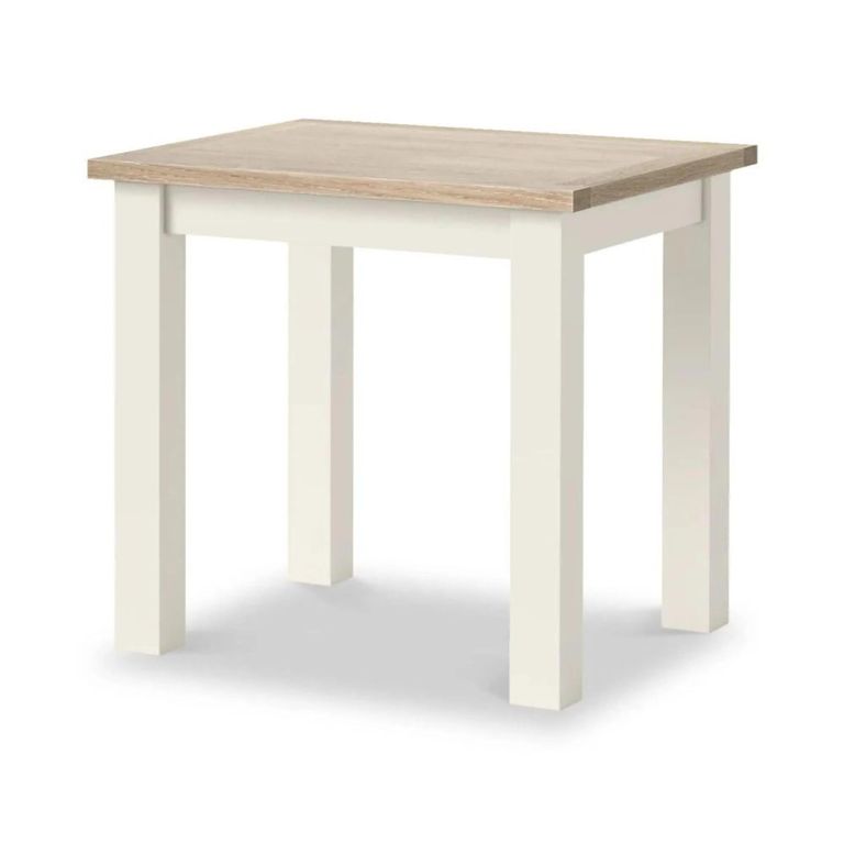 Modern Bistro Dining Table - 2 Seater - 80cm - White Painted